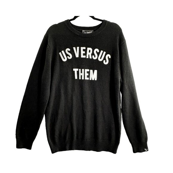 US Versus THEM Unisex Sweatshirt Sz XL Black Streetwear Rebellious Unique 72-11 - Picture 1 of 11